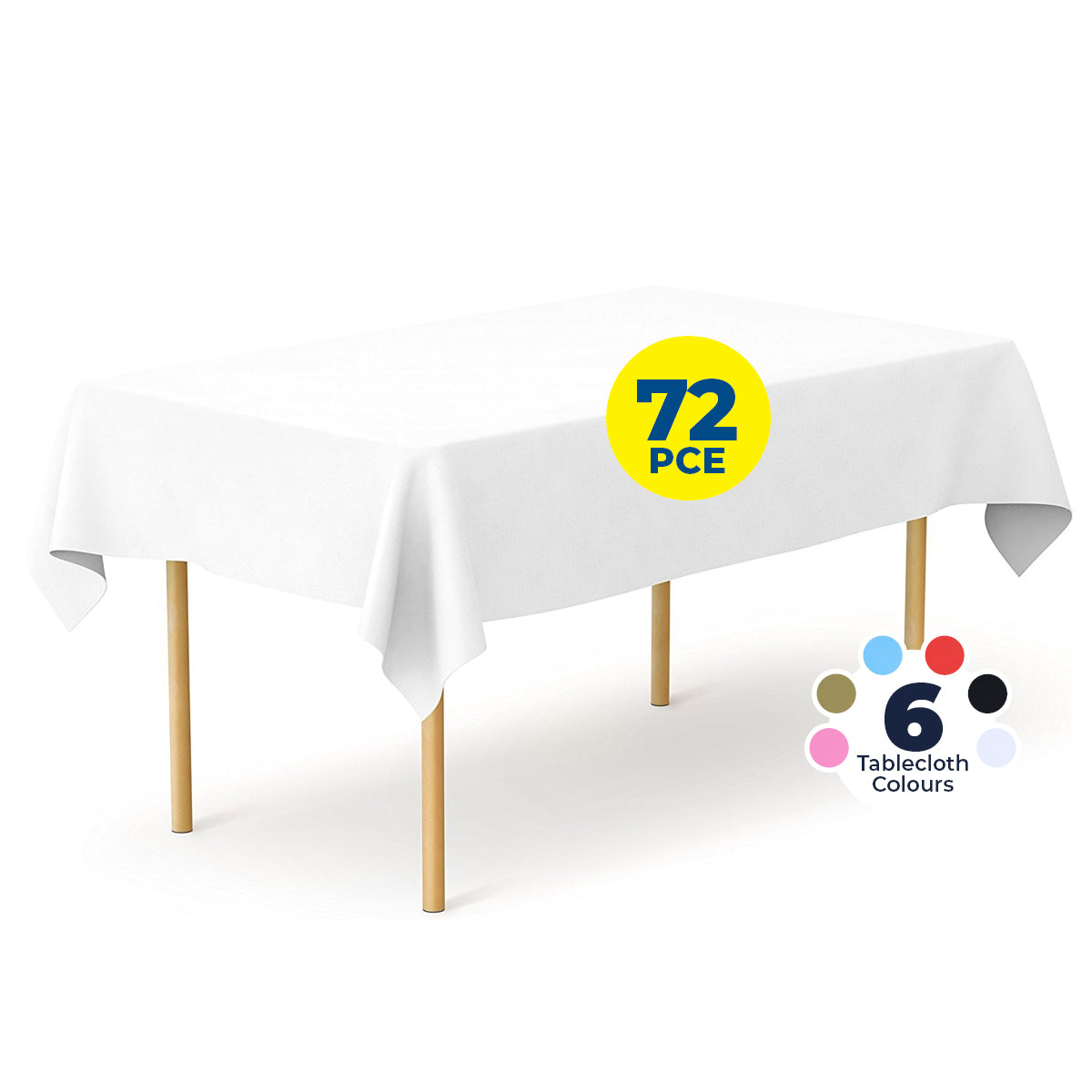 Party Central 72PCE Table Cloth PVC Coloured Waterproof Reusable 137 x 183cm