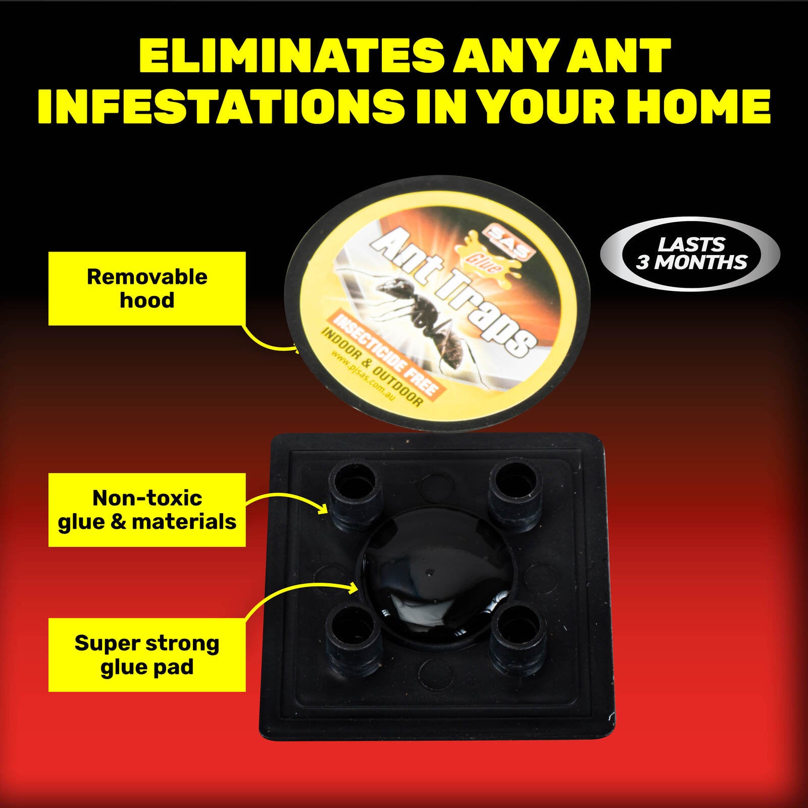 SAS Pest Control 192PCE Ant Traps Fast Acting Indoor/Outdoor Disposable