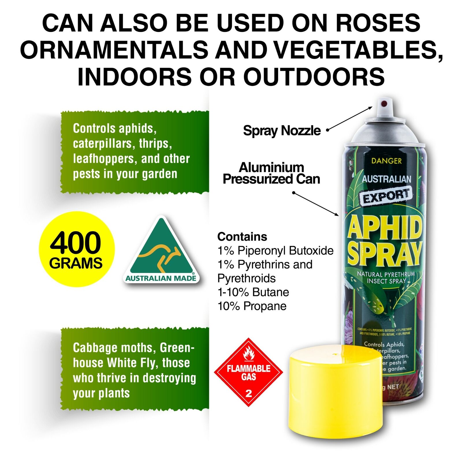 Australian Export 12PCE Pyrethrum Aphid Insect Spray All Natural Garden 400gm