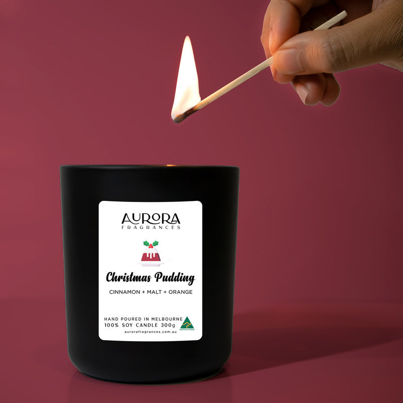 Aurora Christmas Pudding Triple Scented Soy Candle Australian Made 300g