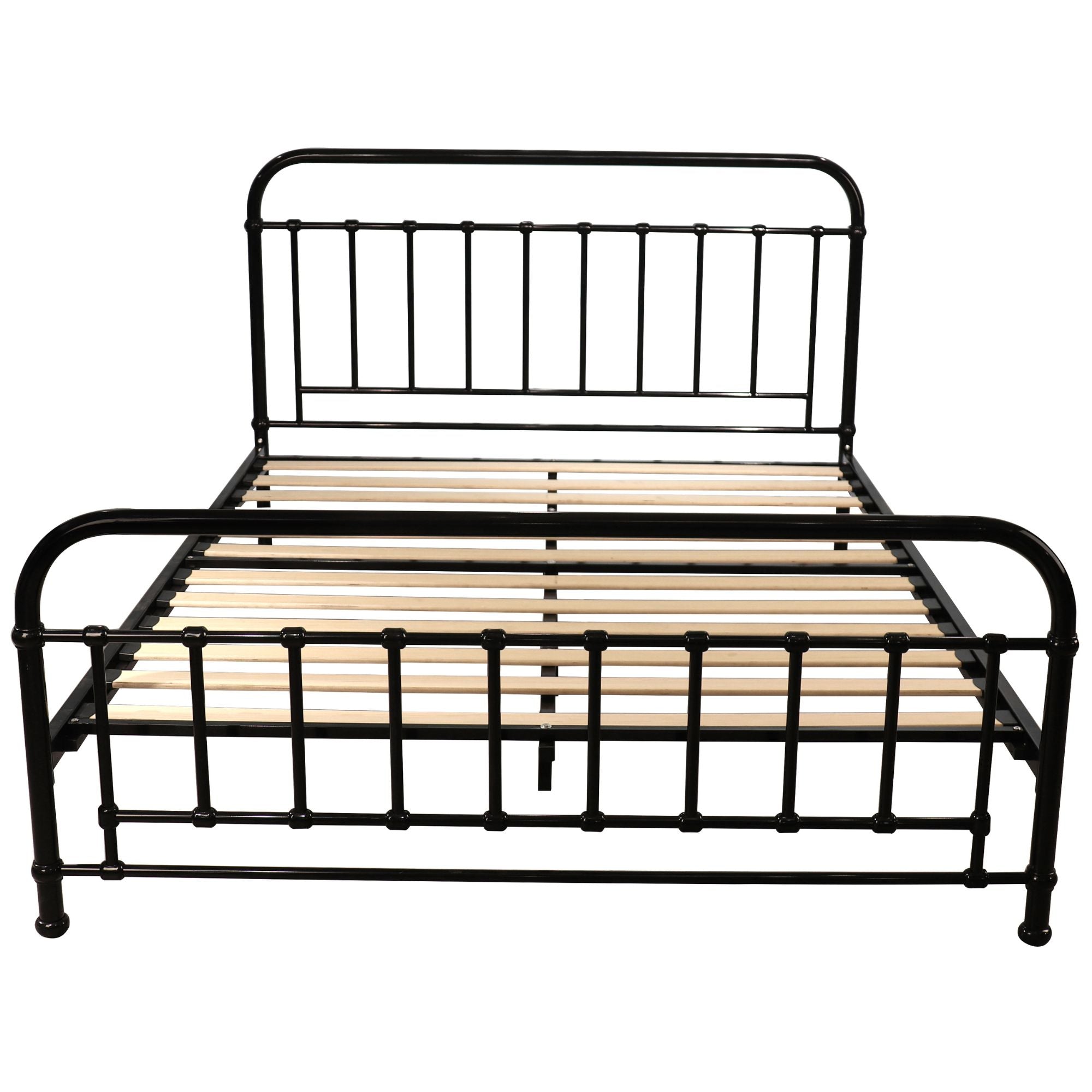 Metallica Queen Bed Size Metal Frame Platform Mattress Base - Black