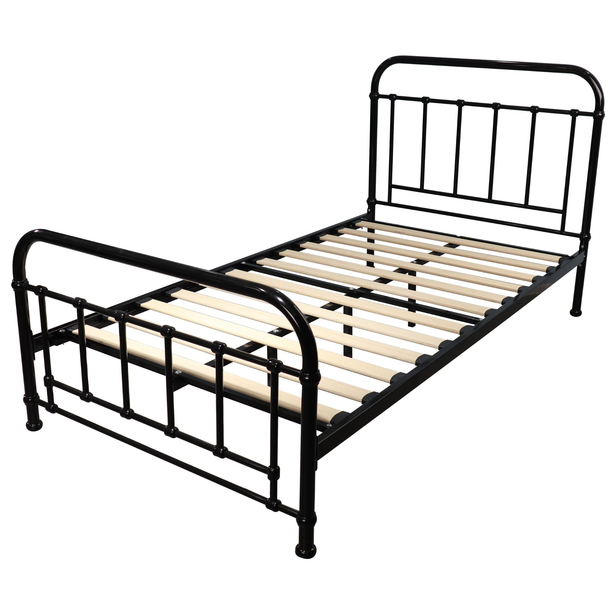 Metallica King Single Bed Size Metal Frame Platform Mattress Base - Black