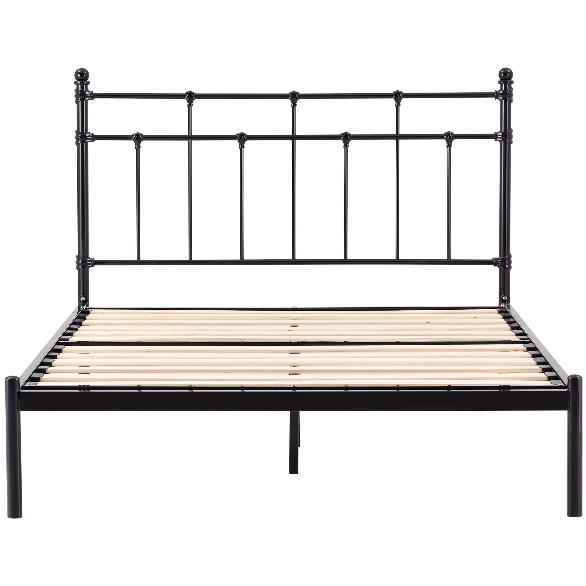 Moderna King Single Bed Size Metal Frame Platform Mattress Base - Black