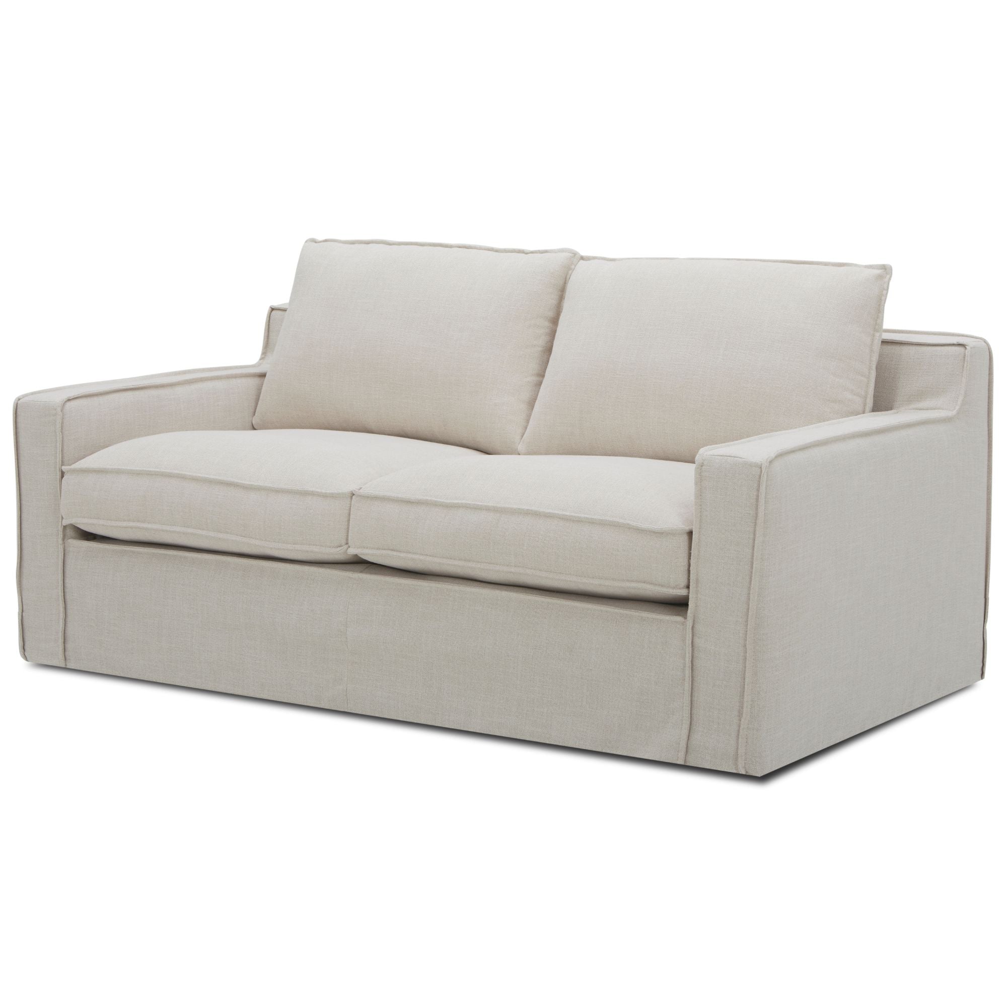 Plushy 2 Seater Sofa Fabric Uplholstered Lounge Couch - Stone