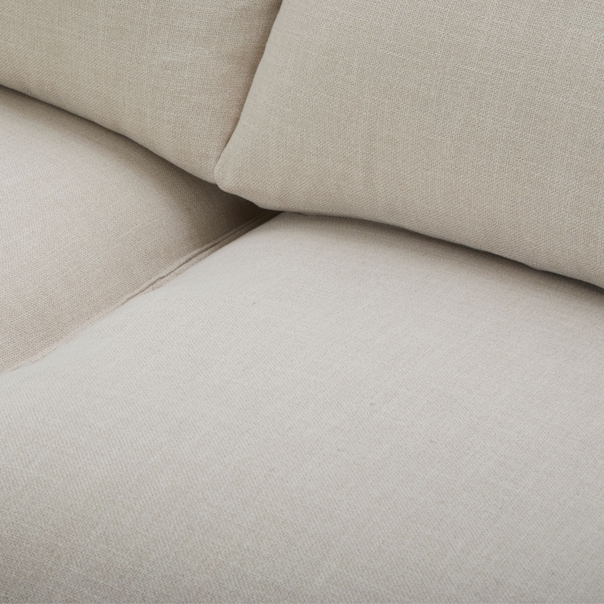 Plushy 2 Seater Sofa Fabric Uplholstered Lounge Couch - Stone