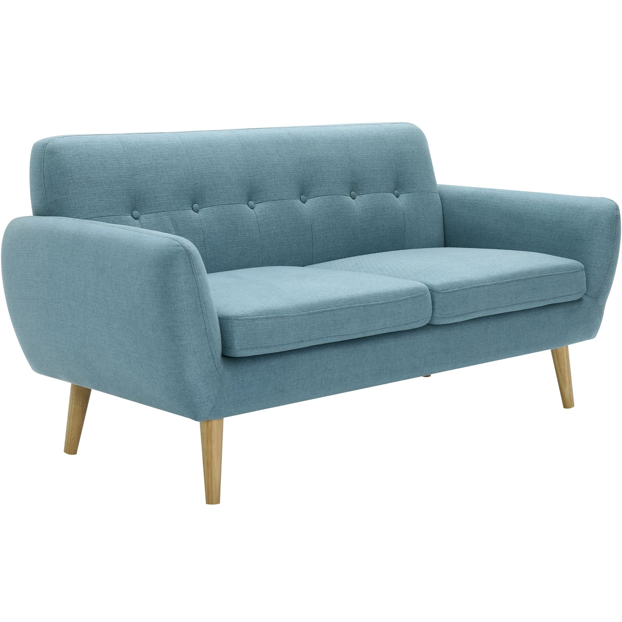 Dane 3 Seater Fabric Upholstered Sofa Lounge Couch - Blue
