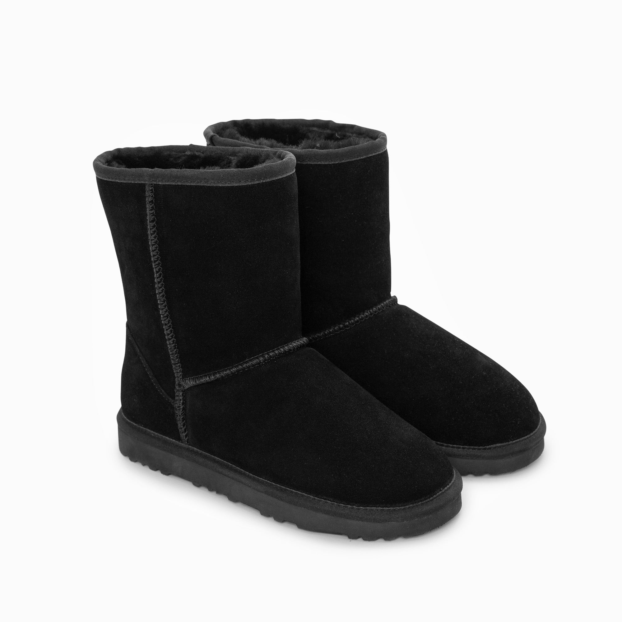 Ugg Boots Genuine Australian Sheepskin Unisex Short Classic Suede (Black, EU38)