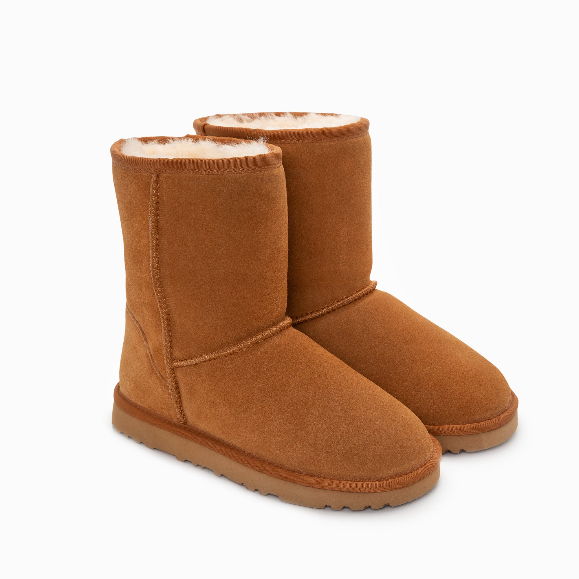 Ugg Boots Genuine Australian Sheepskin Unisex Short Classic Suede (Chestnut, EU39)