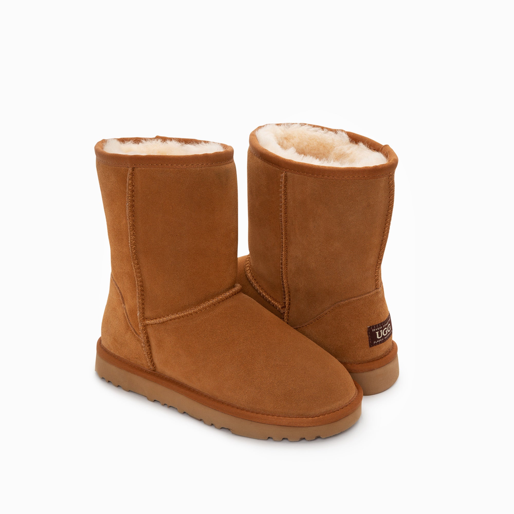 Ugg Boots Genuine Australian Sheepskin Unisex Short Classic Suede (Chestnut, EU40)