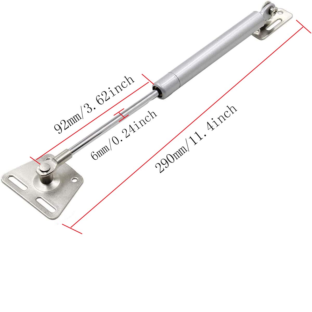 2 Pcs 100N Cabinet Door Hydraulic Hinge Metal Head Lift Support Soft Close & Buffer Telescopic