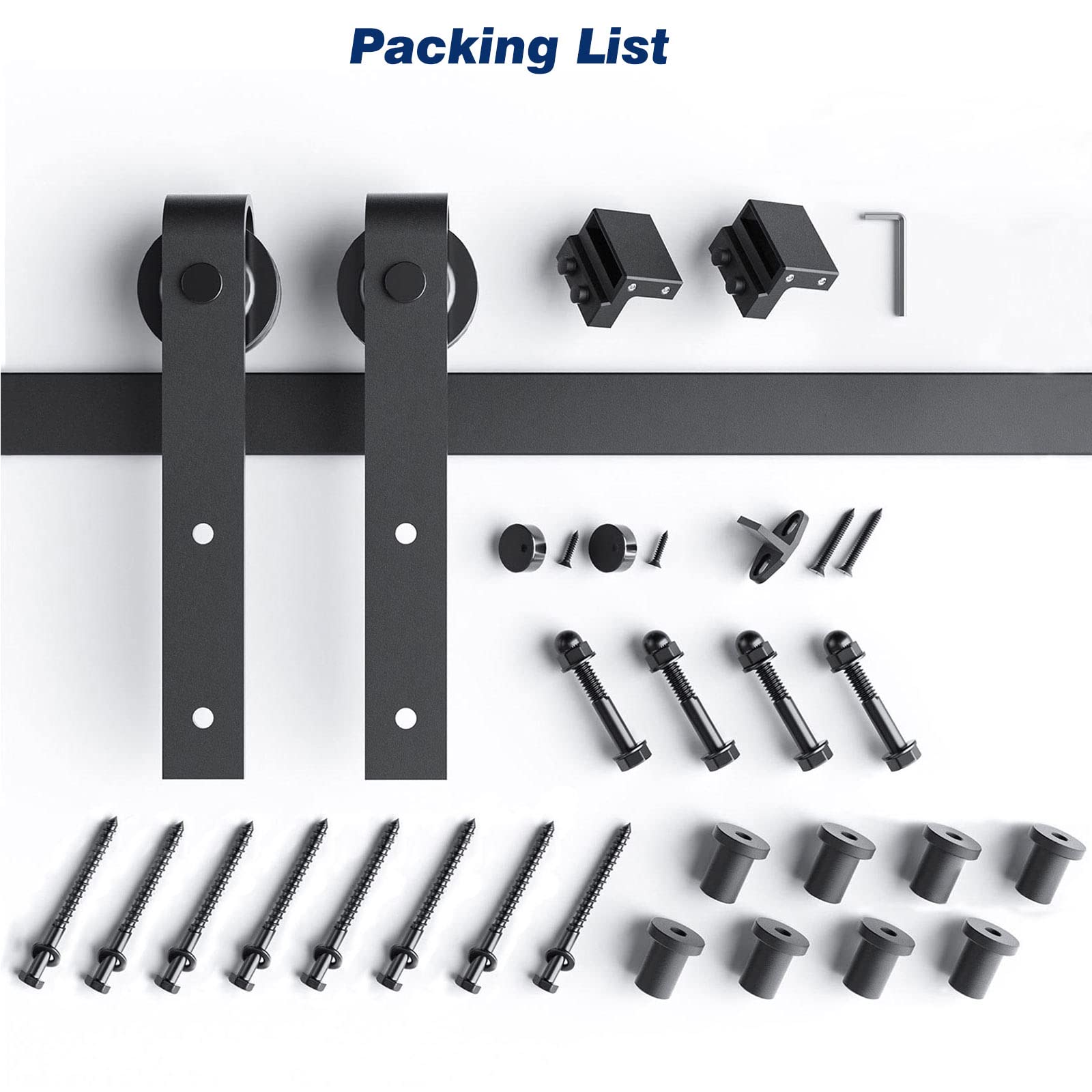 3m Heavy Duty Sliding Barn Single Door Hardware Kit Damper Track Rail Roller System