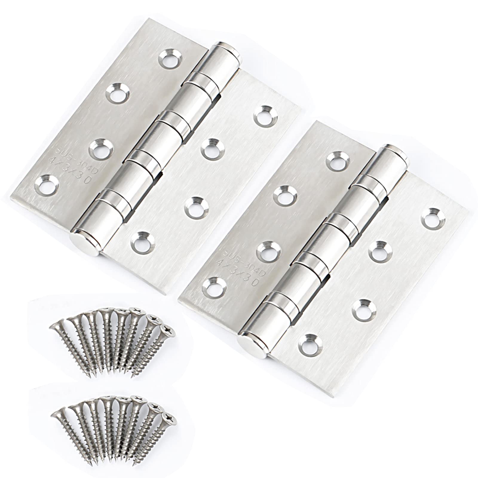 304 Flat Pin Hinge Spring 2Pack 100mm Folding Butt Door Cabinet Hinges Folding Furniture Hardware