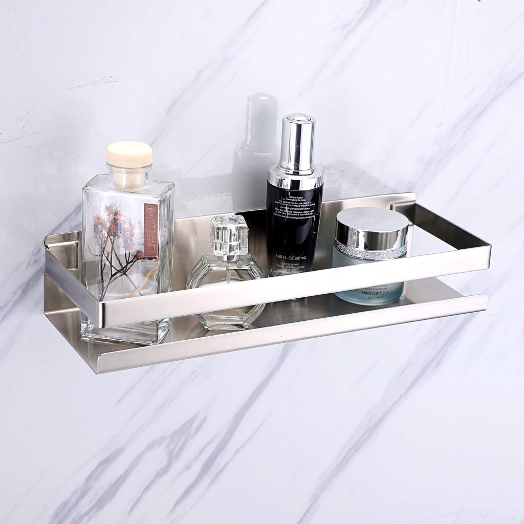 Brushed Bathroom Shower Shelf Kitchen Rack Storage Shelves Shampoo Holder Organizer