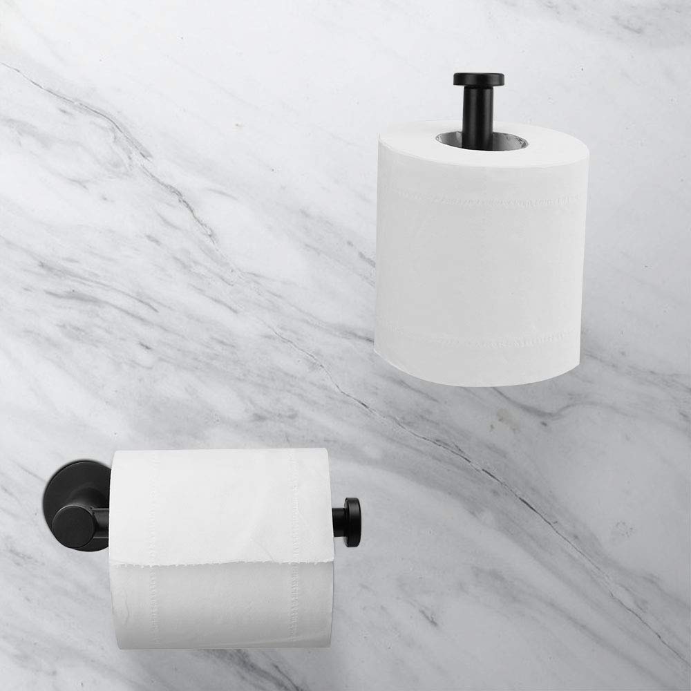 Toilet Paper Holder Self Adhesive Black Bathroom Paper Roll Holder Roll Holder 304