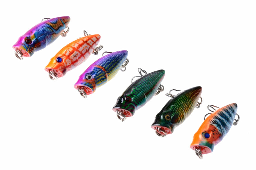 6X 3.5cm Popper Poppers Fishing Lure Lures Surface Tackle Fresh Saltwater