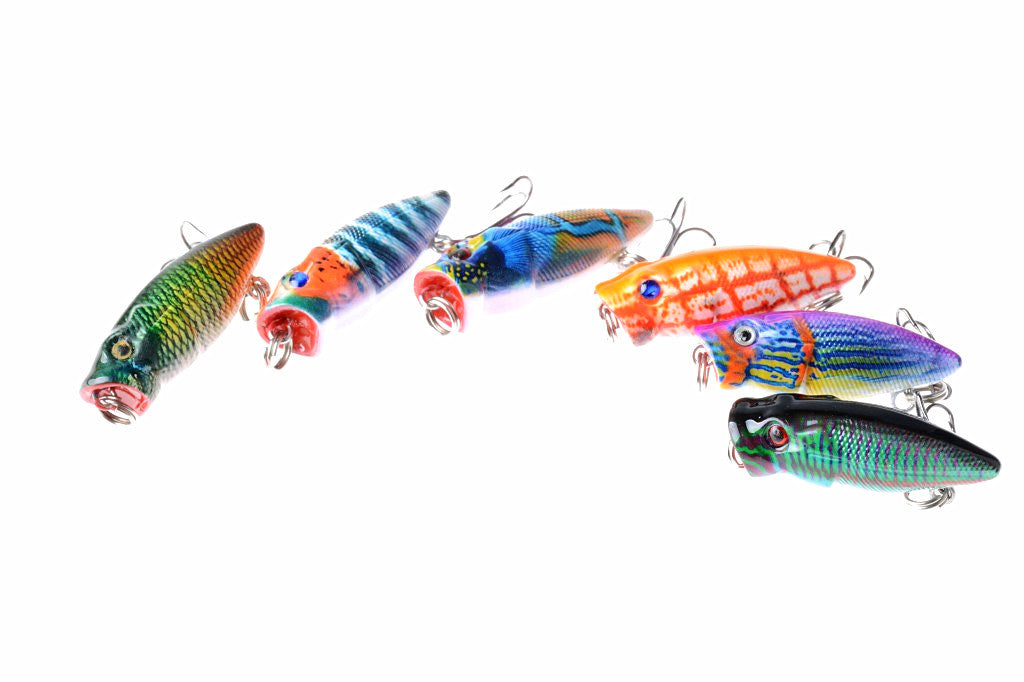 6X 3.5cm Popper Poppers Fishing Lure Lures Surface Tackle Fresh Saltwater