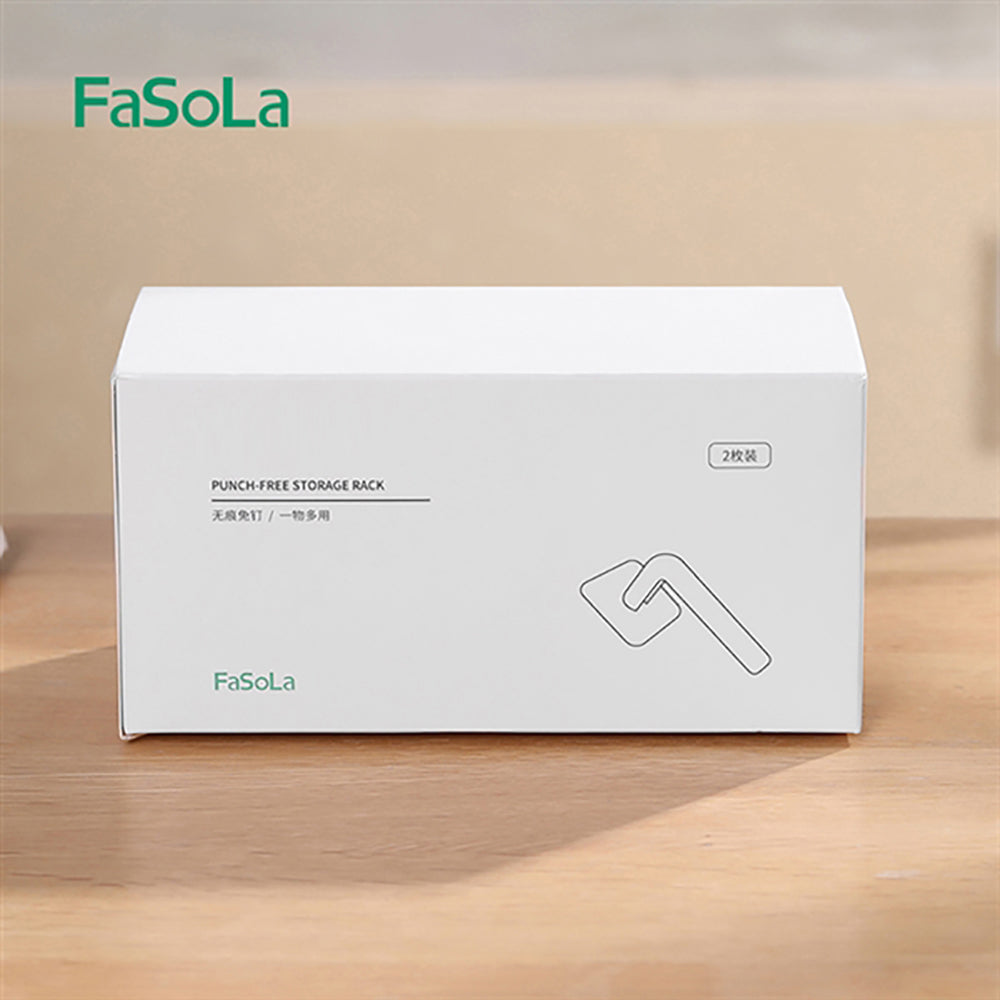 Fasola Punch-Free Storage Rack White 14.5*7*7cm 2pcs