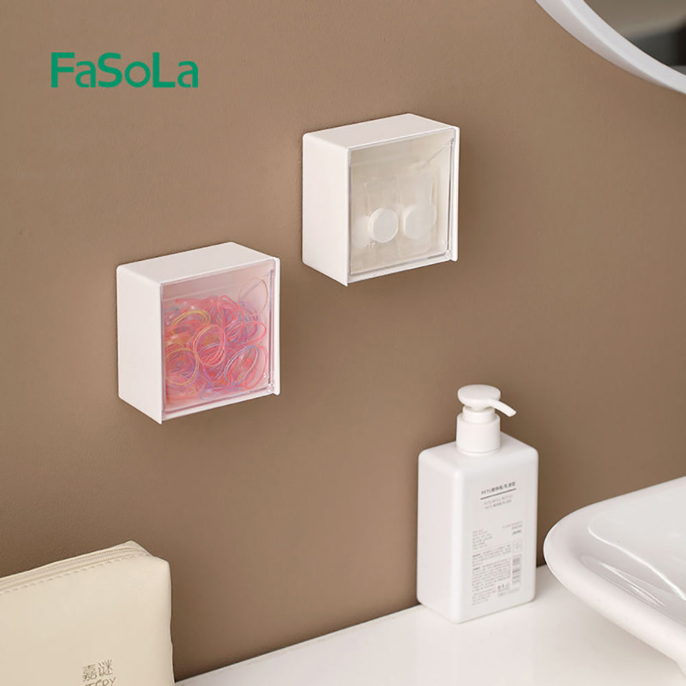 Fasola Wall-Mounted Clamshell Storage Box* White 8.5*4.5*8.5cm