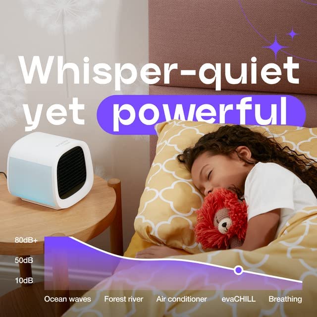 Evapolar evaCHILL - Personal Portable Air Cooler and Humidifier, with USB Connectivity and LED Light, White