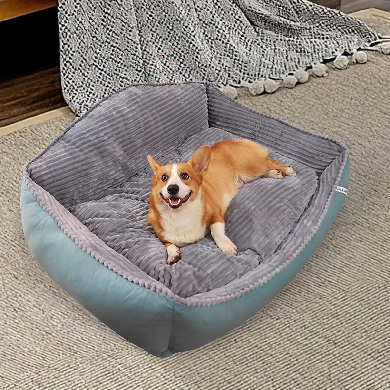 Large Pet Dog Bed Soft Warm Removable Washable High Back Mattress Puppy Mat M