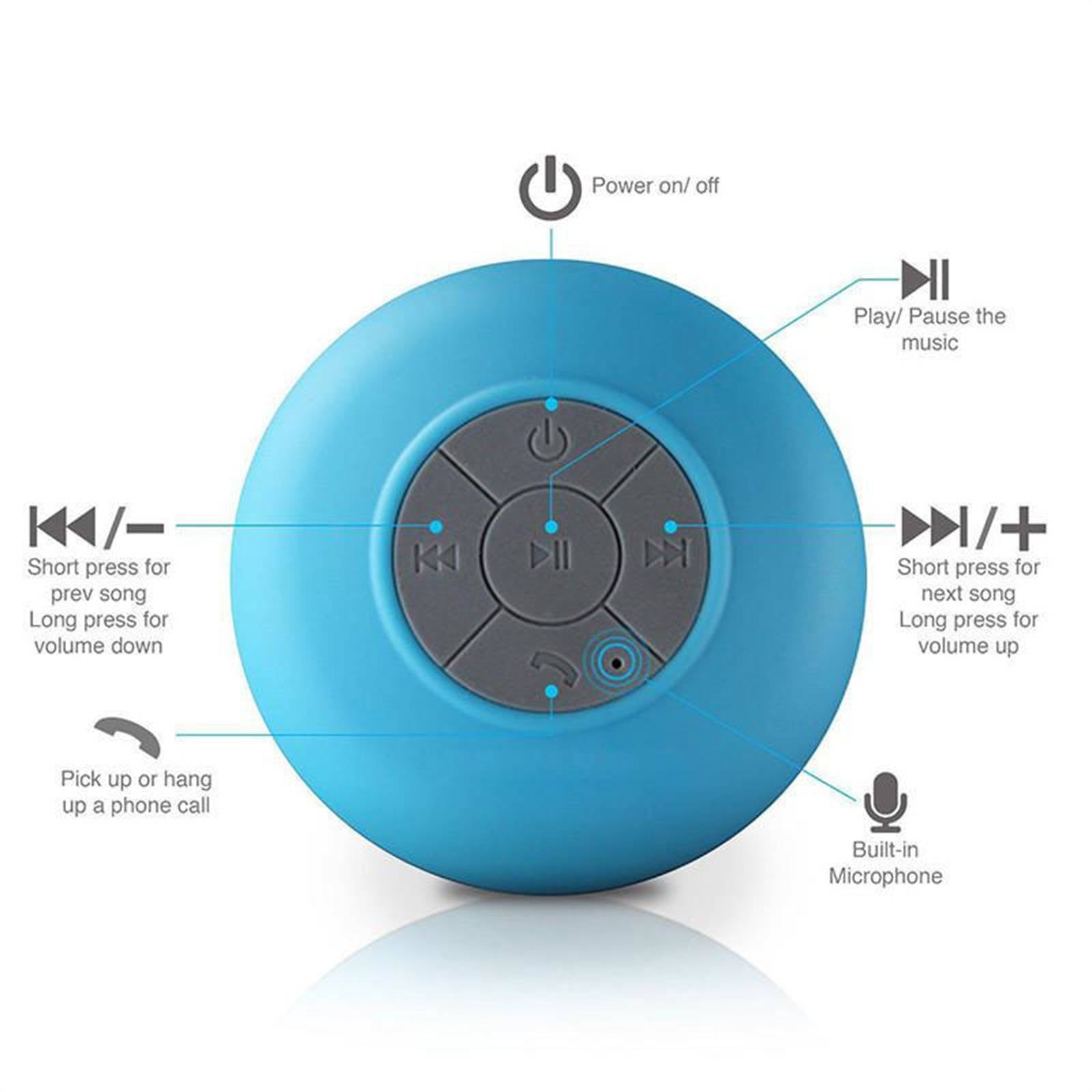 Mobax Mini Portable Large Suction Cup Bluetooth Speaker Stereo Music Outdoor Green