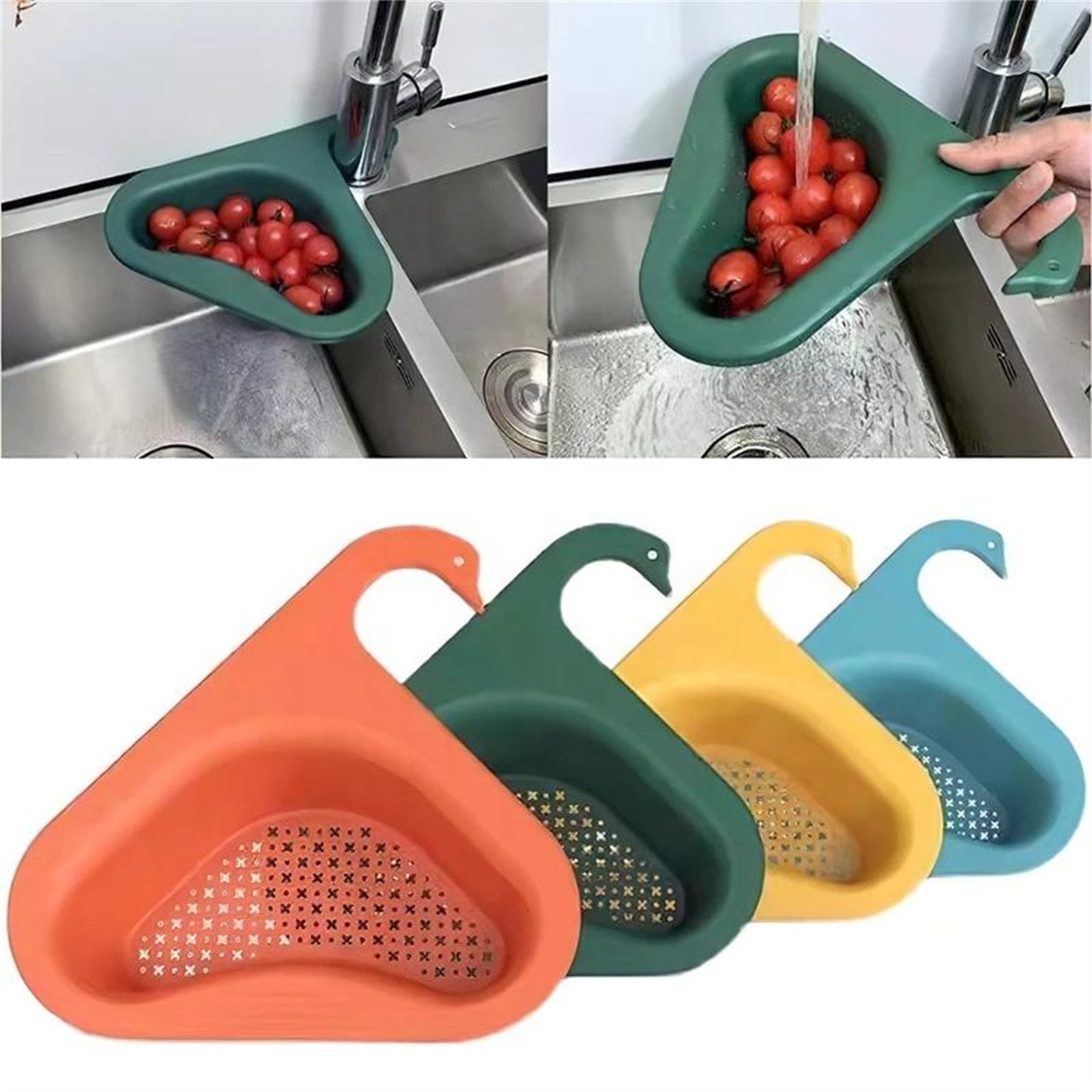 cookingstuff Triangle Sink Kitchen Storage Drain Basket Rack Shelf Strainer Organizer