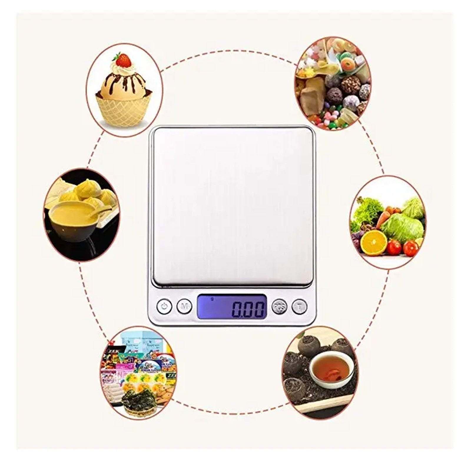 Cookingstuff Digital Scales Kitchen Scale LCD Food Stainless Steel Battery 500g