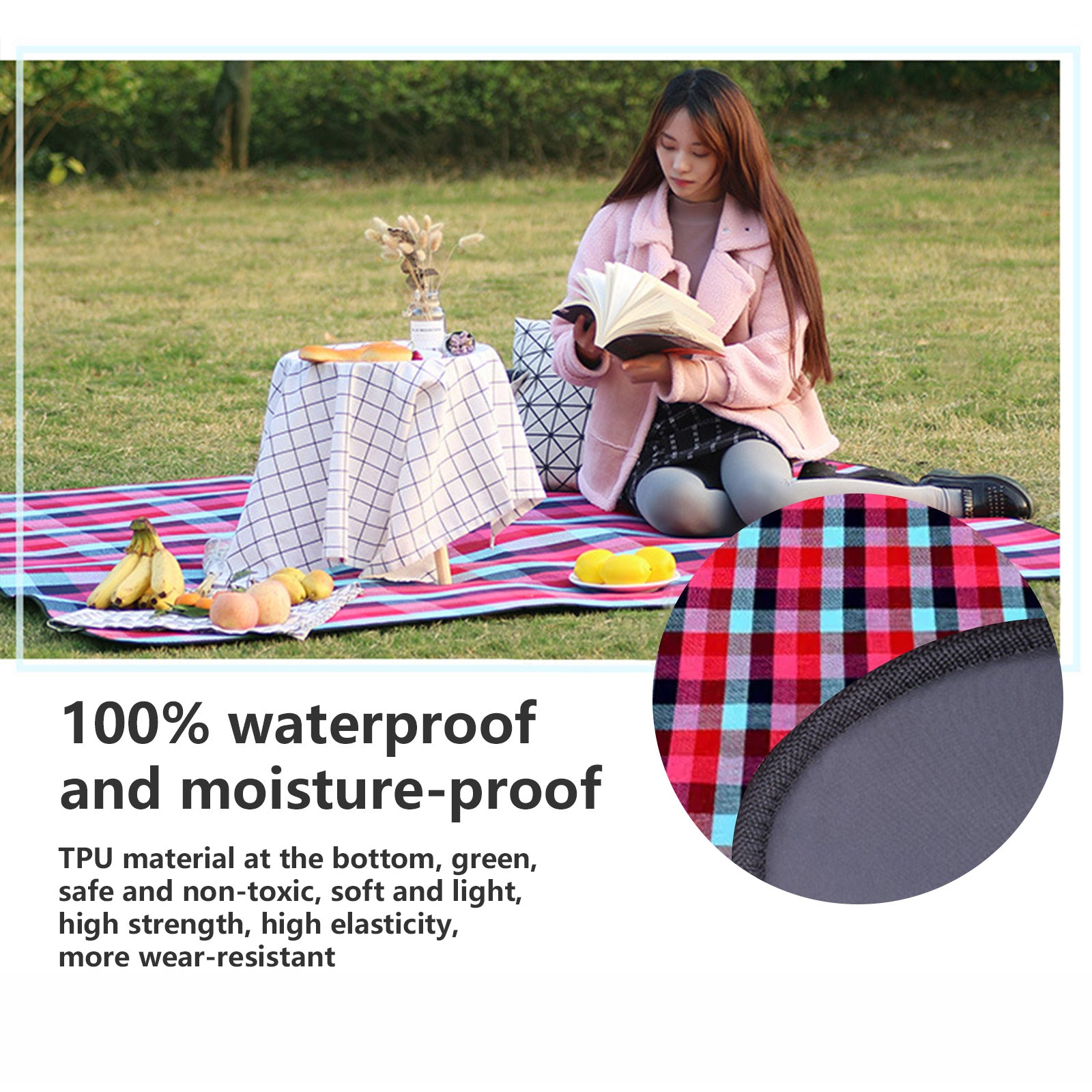 Mountgear Outdoor Waterproof Picnic Mat Damp-proof Mat Thickened Field Camp  Beach Mat L