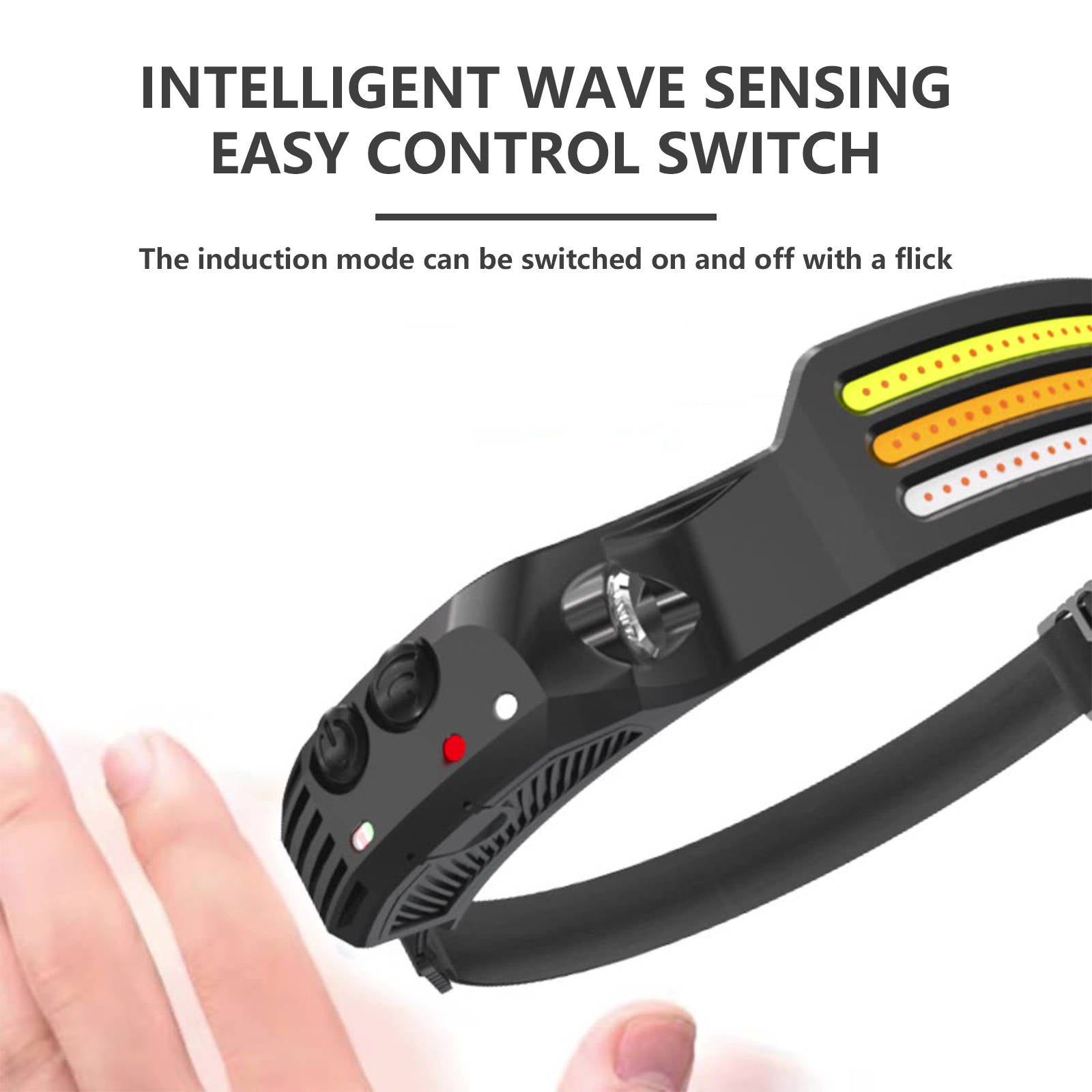 Mountgear Wave Sensing COB Head Light Outdoor Riding Light USB Rechargeable Light