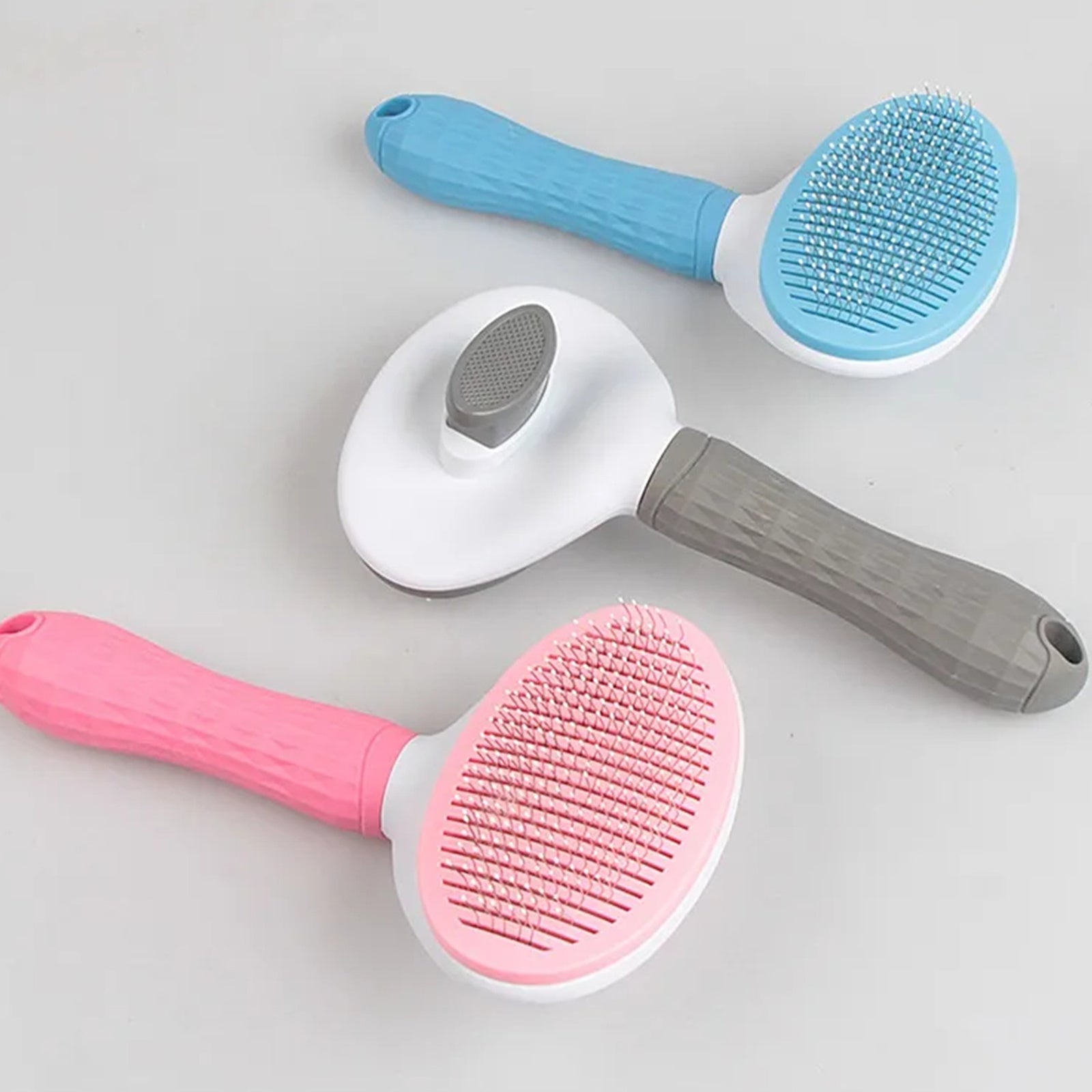 Pawfriends Pet Dog Cat Comb Brush Remove Floating Hair Hairdressing Self-Cleaning  Comb