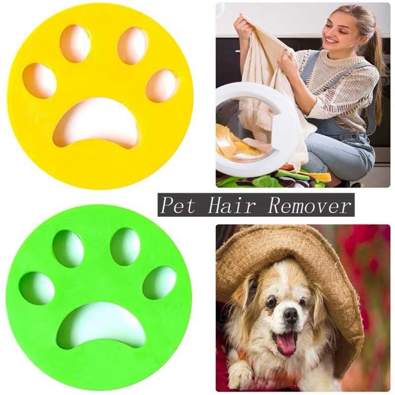 Pawfriends Soft Silicone Pet Hair Remover Clothes Cleaning Lint Catcher Solid Laundry Ball