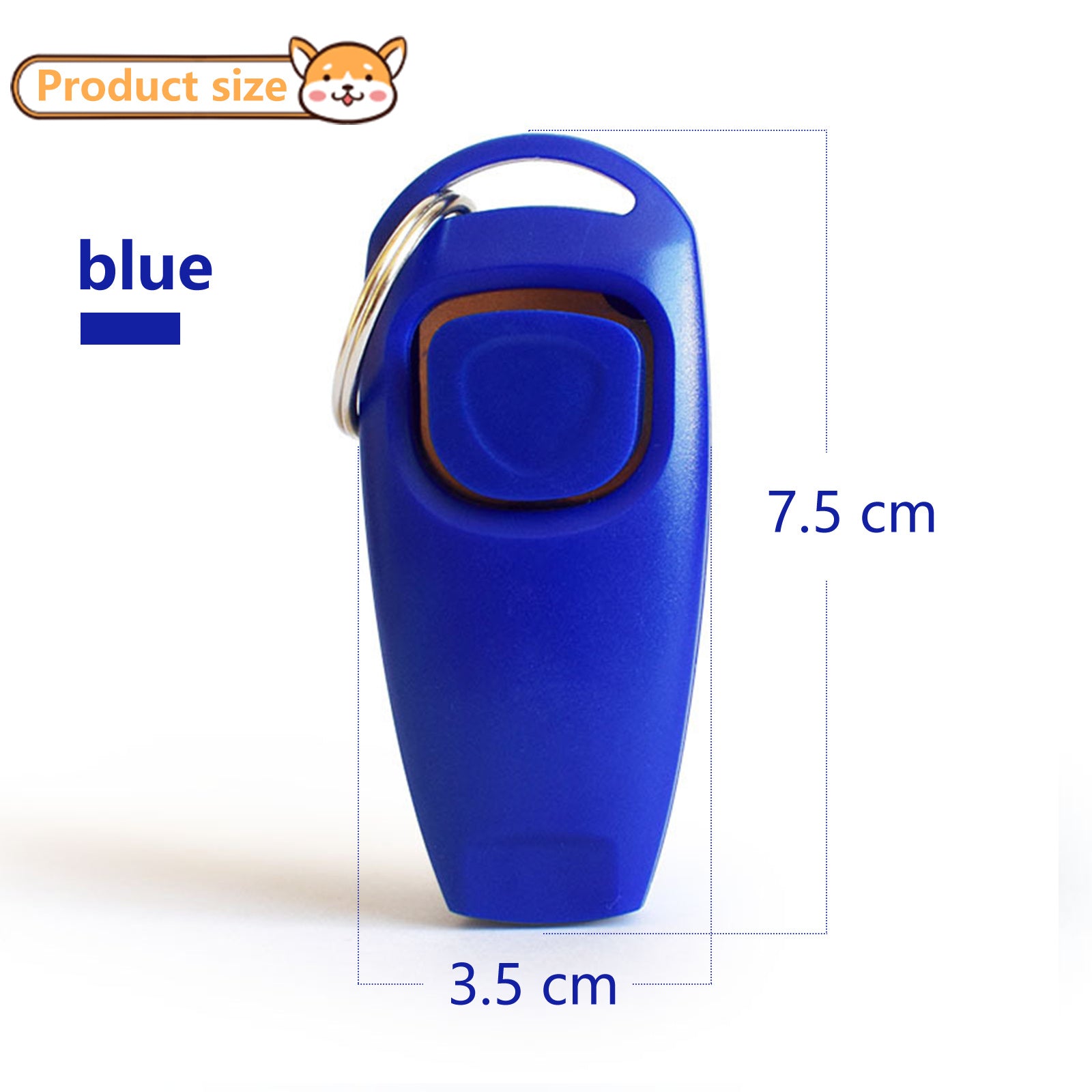 Pawfriends 2IN1 Dog Training Whistle Clicker Combo Stop Pet Barking Obedience Train Blue