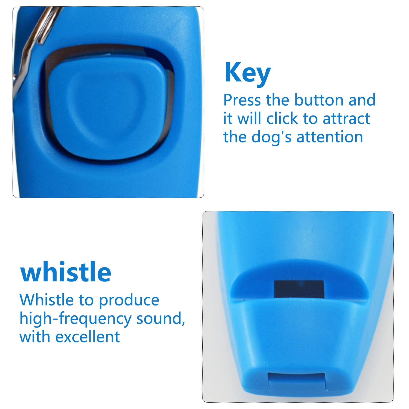 Pawfriends Pet Dog Clicker Puppy Button Click Obedience Recall Whistle Training Keychain AU