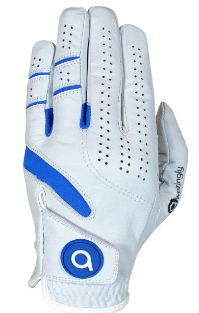 Awezingly Power Touch Cabretta Leather Golf Glove for Men - White (L)