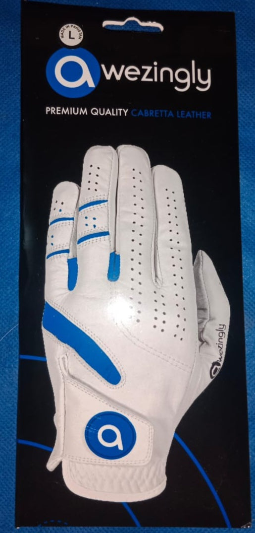 Awezingly Power Touch Cabretta Leather Golf Glove for Men - White (XXL)