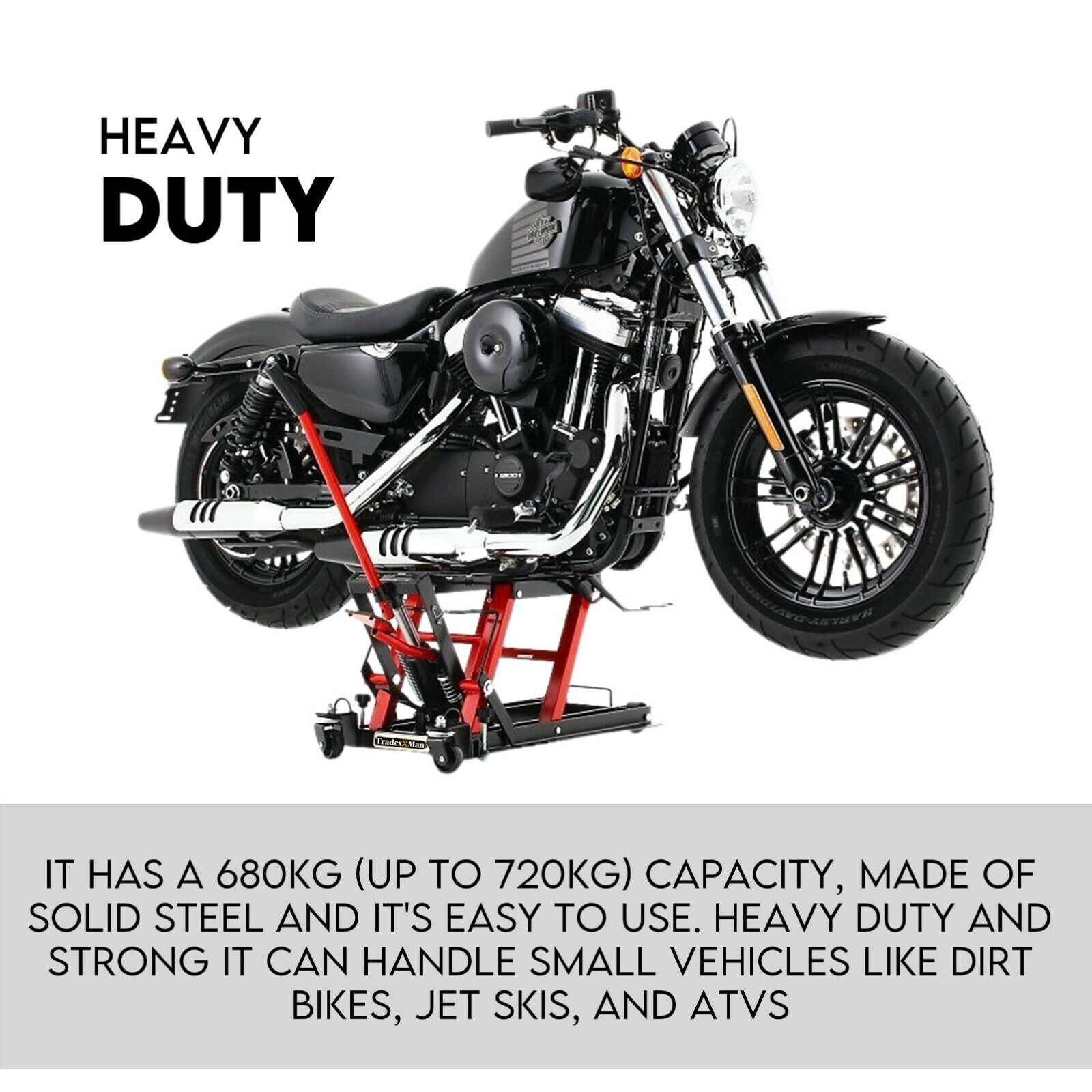 Motorcycle 680kg Bike Lift Stand Jack Hoist Atv Hydraulic Super Low Profile