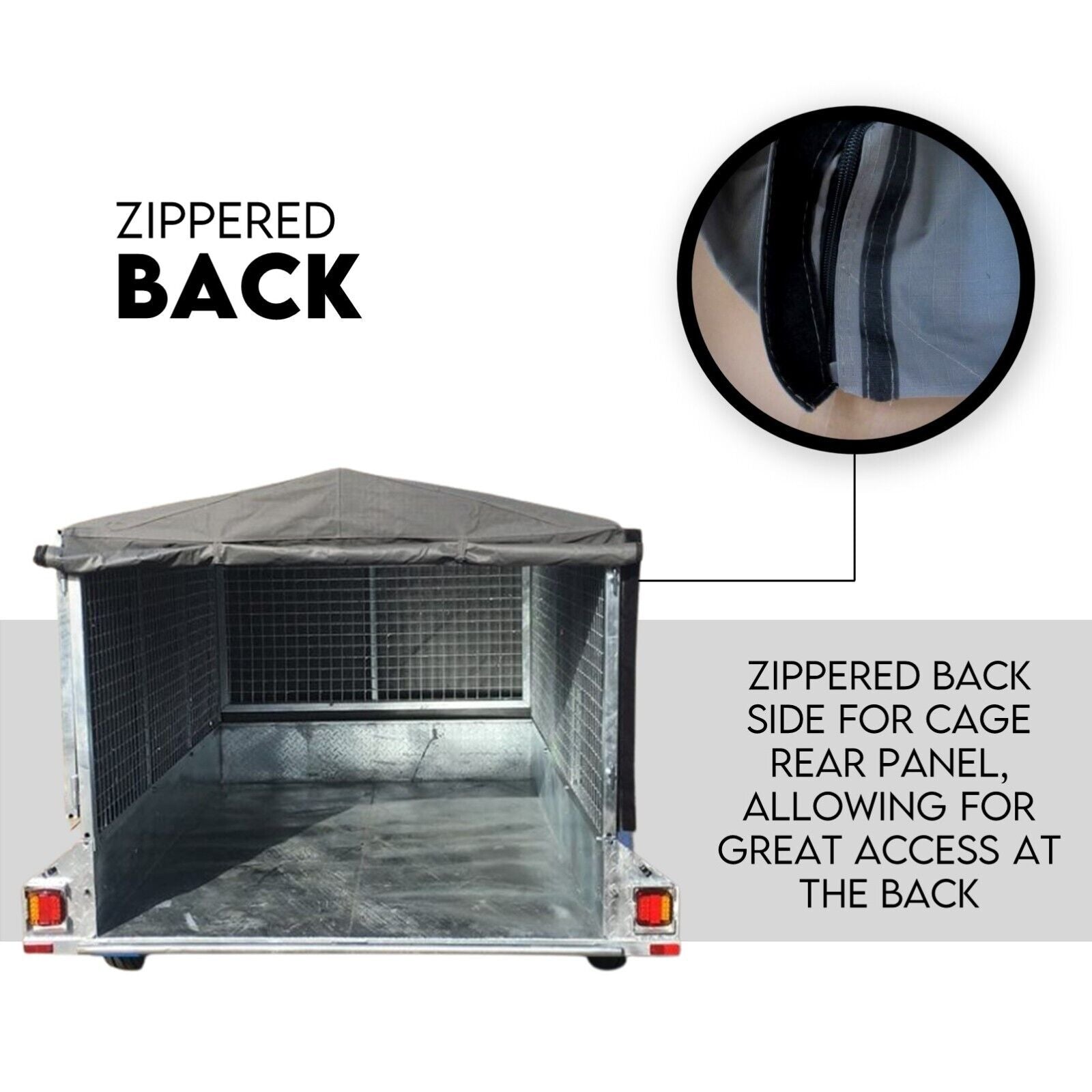 7X5 TRAILER CAGE CANVAS COVER (600mm) Heavy Duty Canvas Best Quality Waterproof