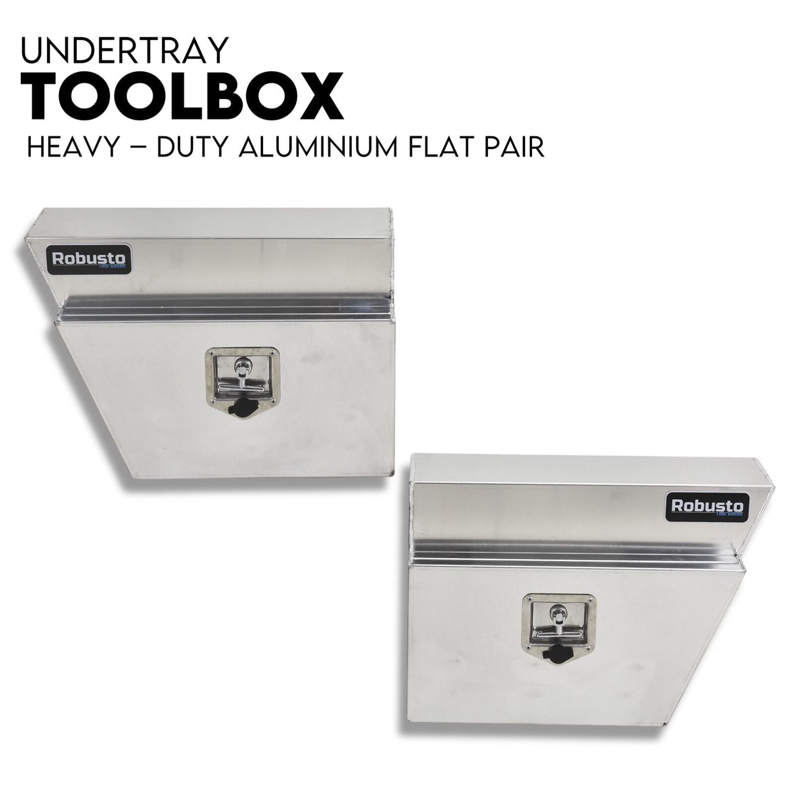 Under Tray Tool Box Underbody Pair Set 600mm Aluminium