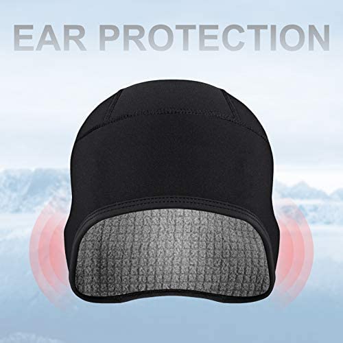 Helmet Fleece Inner Liner Cycling Skull Cap Winter Thermal MTB Mountain Cycling Cap for Men Women Headwear for Running Skiing & Winter Sports BLACK Rockbros