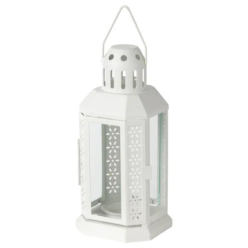 White Metal Miners Lantern Summer Wedding Home Party Room Balconey Deck Decoration 21cm Tealight Candle