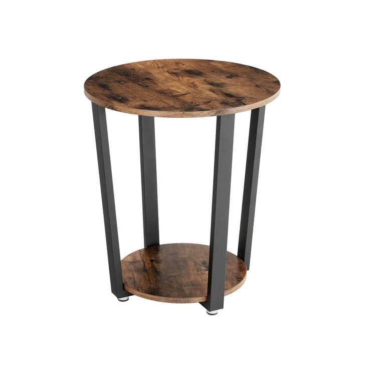 VASAGLE Round Side Table with Shelf