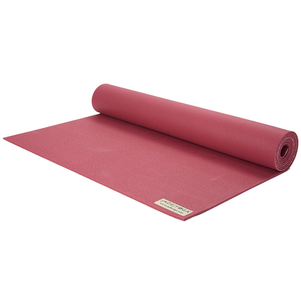 Jade Yoga Harmony Mat - Raspberry & Iron Flask Wide Mouth Bottle with Spout Lid, Fire, 40oz/1200ml Bundle