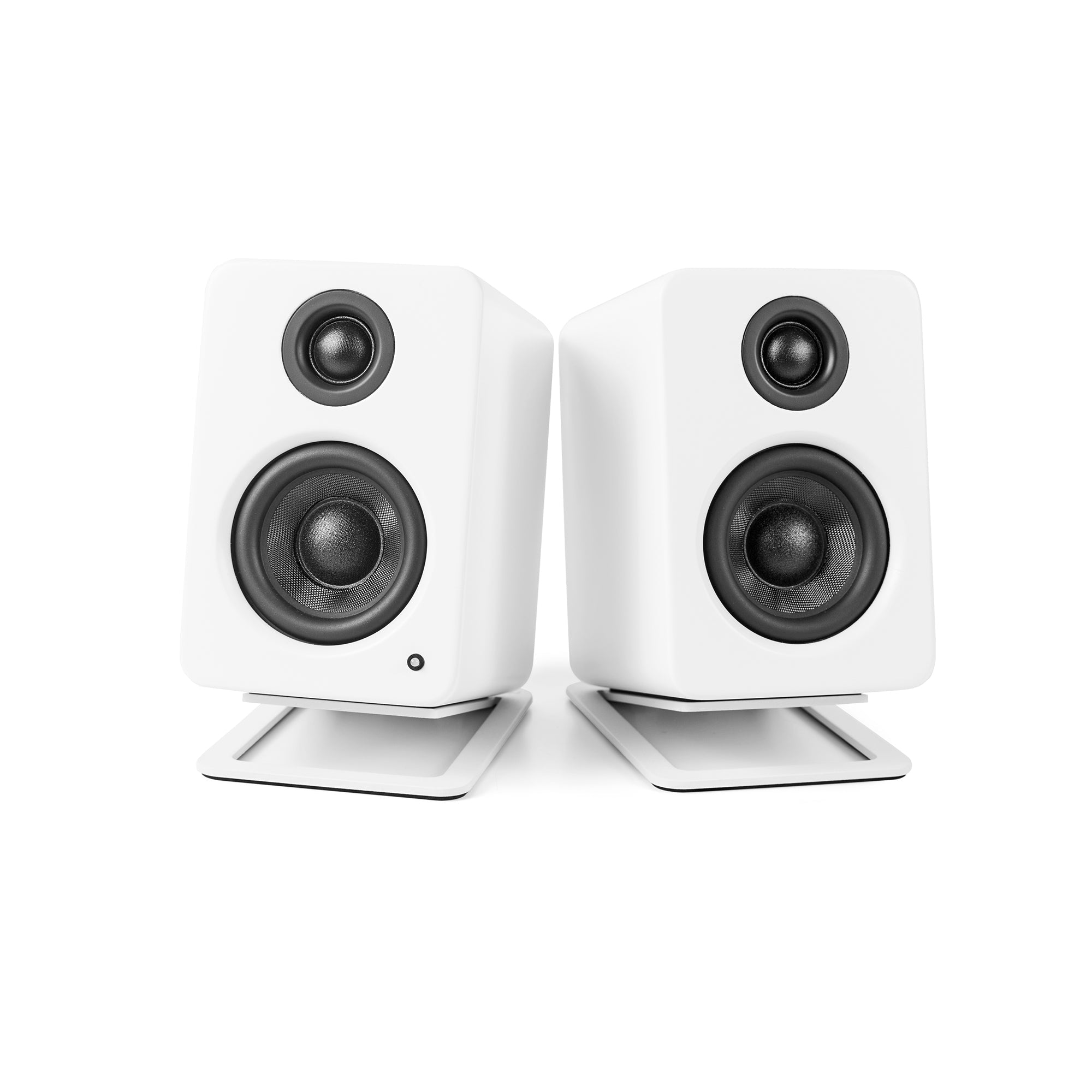 Kanto S2W Angled Desktop Speaker Stands for Small Speakers - Pair, White