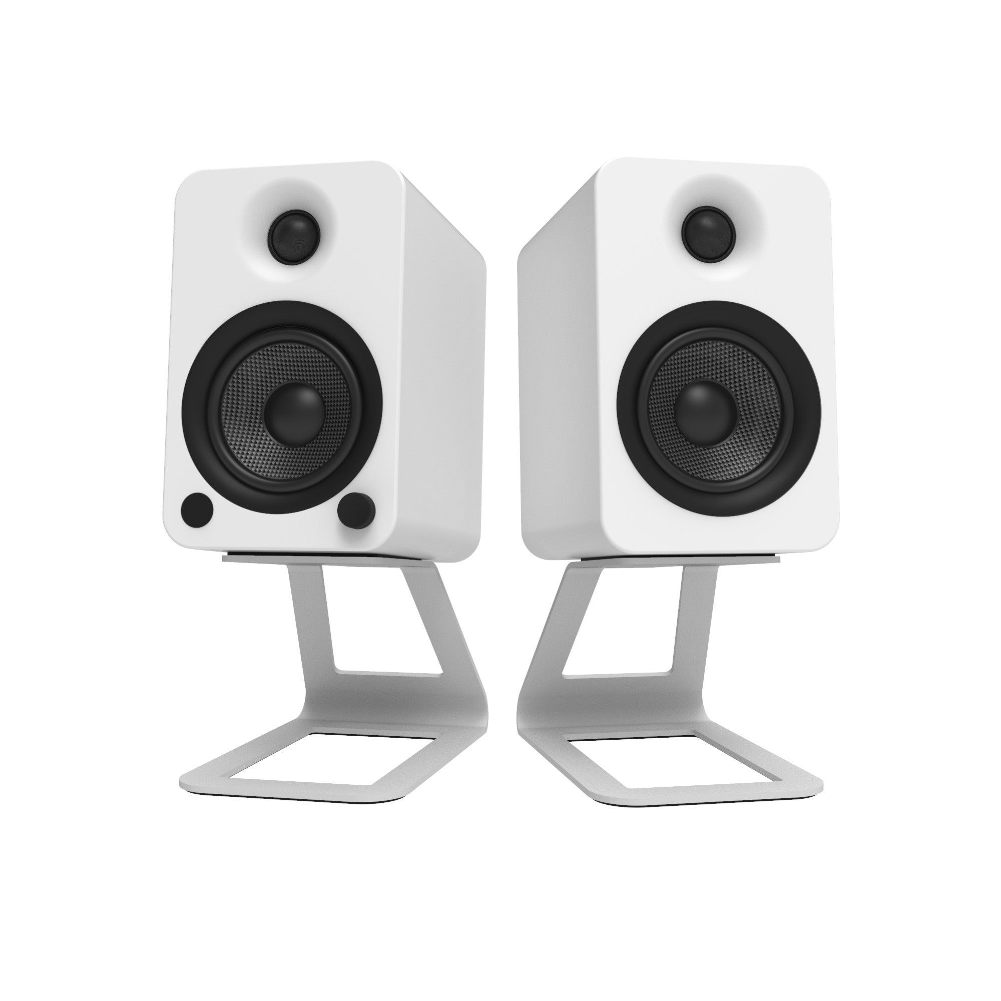 Kanto SE4W Elevated Desktop Speaker Stands for Midsize Speakers - Pair, White