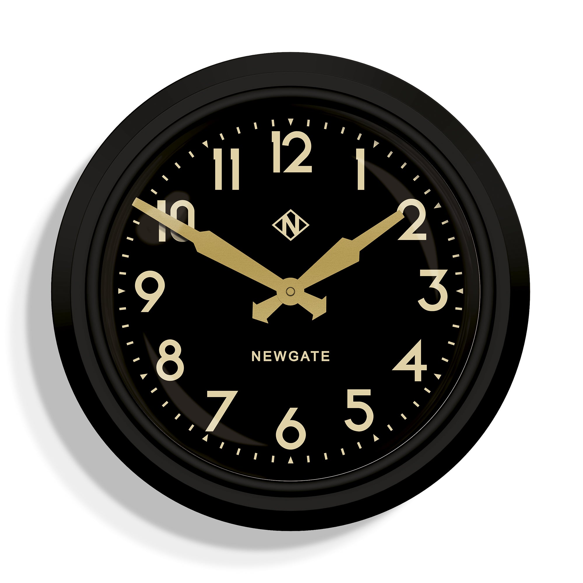 Newgate 50S Electric Clock Black Reverse Dial