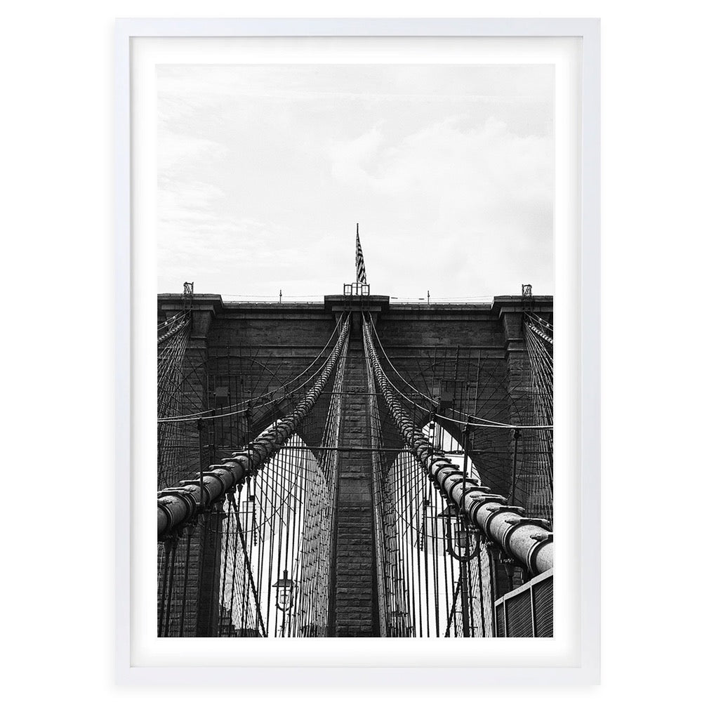 Wall Art's Brooklyn Bridge 2 Large 105cm x 81cm Framed A1 Art Print