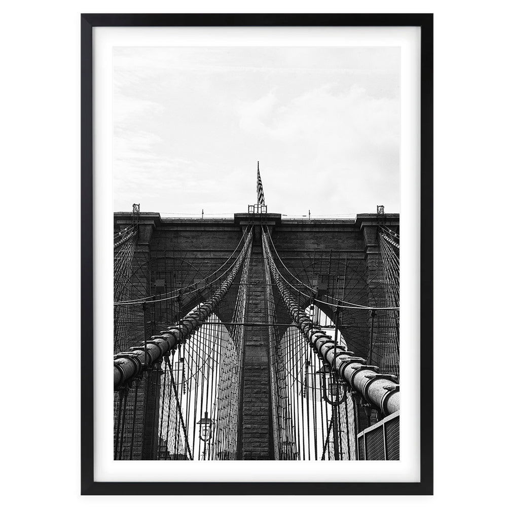 Wall Art's Brooklyn Bridge 2 Large 105cm x 81cm Framed A1 Art Print