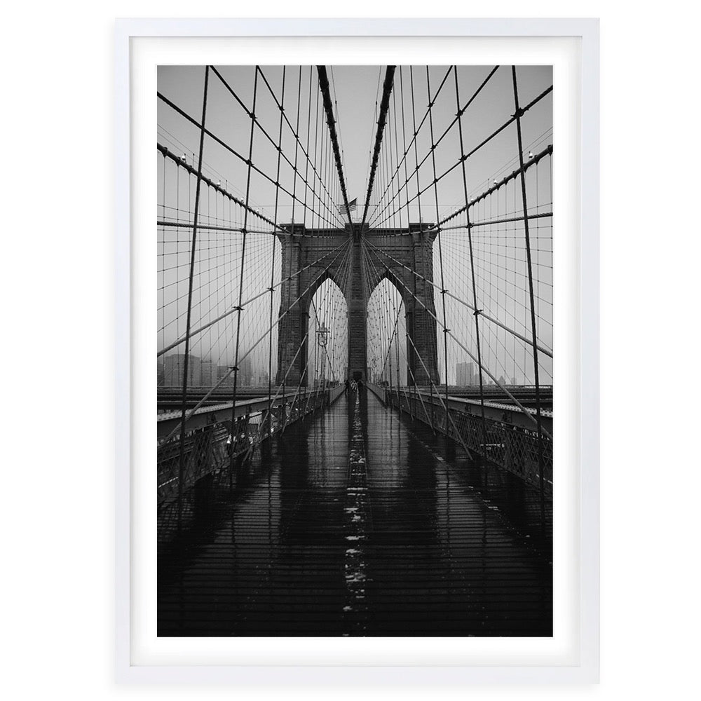 Wall Art's Brooklyn Bridge New York Large 105cm x 81cm Framed A1 Art Print