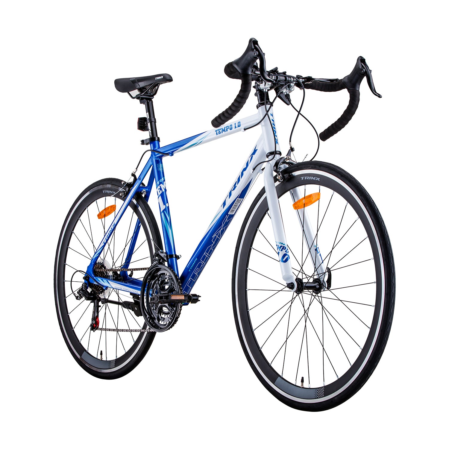 Trinx 700C Road Bike TEMPO1.0 Shimano 21 Speed Racing Bicycle 53cm Blue/White