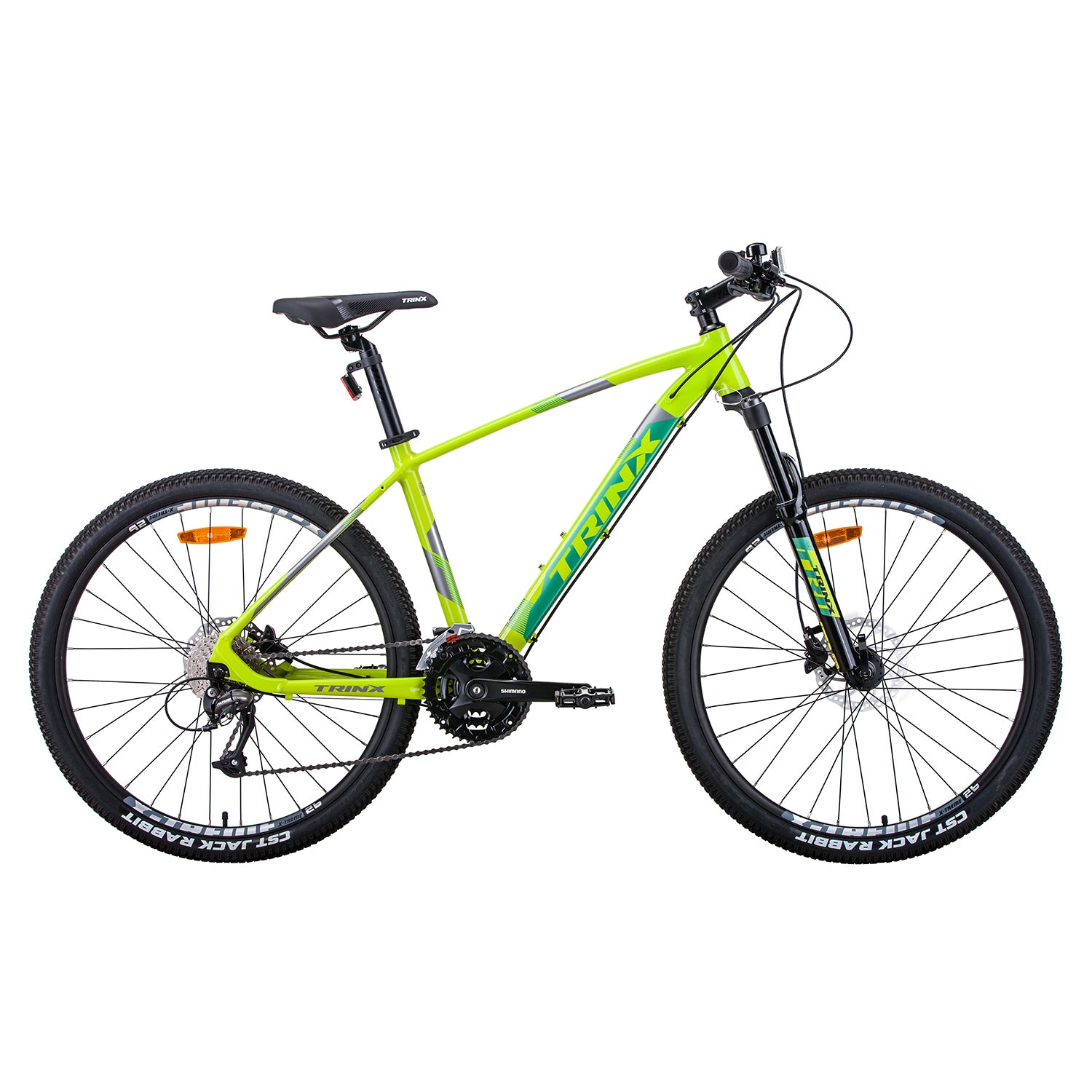 Trinx X1 MTB Mountain Bike Shimano Altus M370 27 Speed 17 Inches Frame Yellow/Grey Green